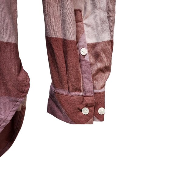 Ava & Viv Size XXL Pink Brown Womens Plaid Button-Down long Sleeve Shirt - Picture 4 of 7